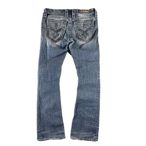 Rock Revival Raylea Jeans‎ Women's 28" Light Wash Bootcut Distressed Fits 29x30